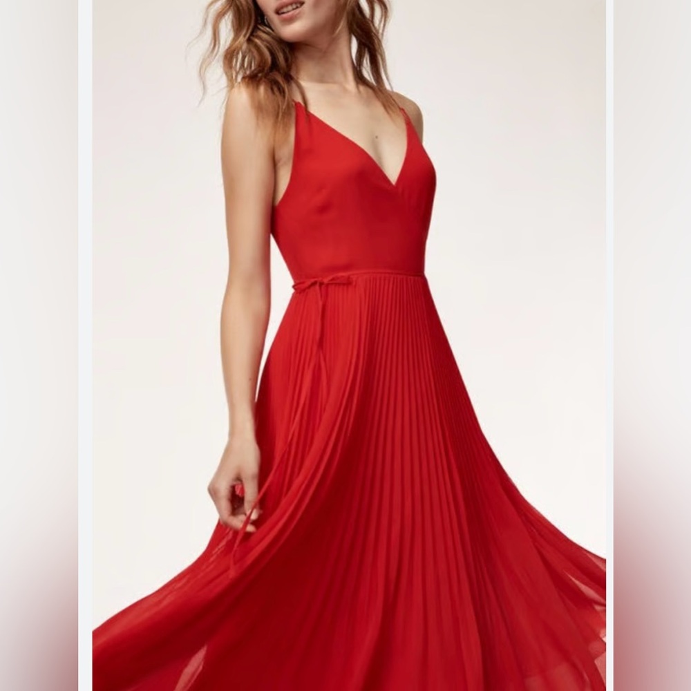 Wilfred Red Pleated Maxi Dress